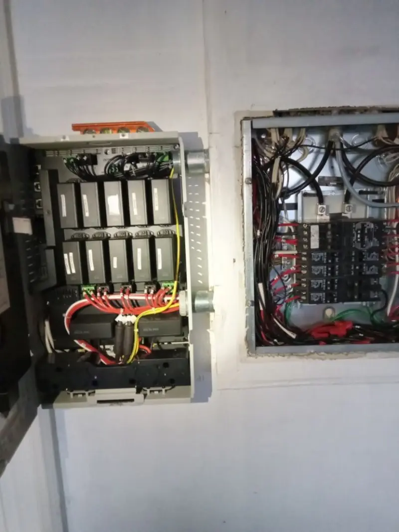 Electrical panel upgrade completed for Security Camera Wiring in Jamestown